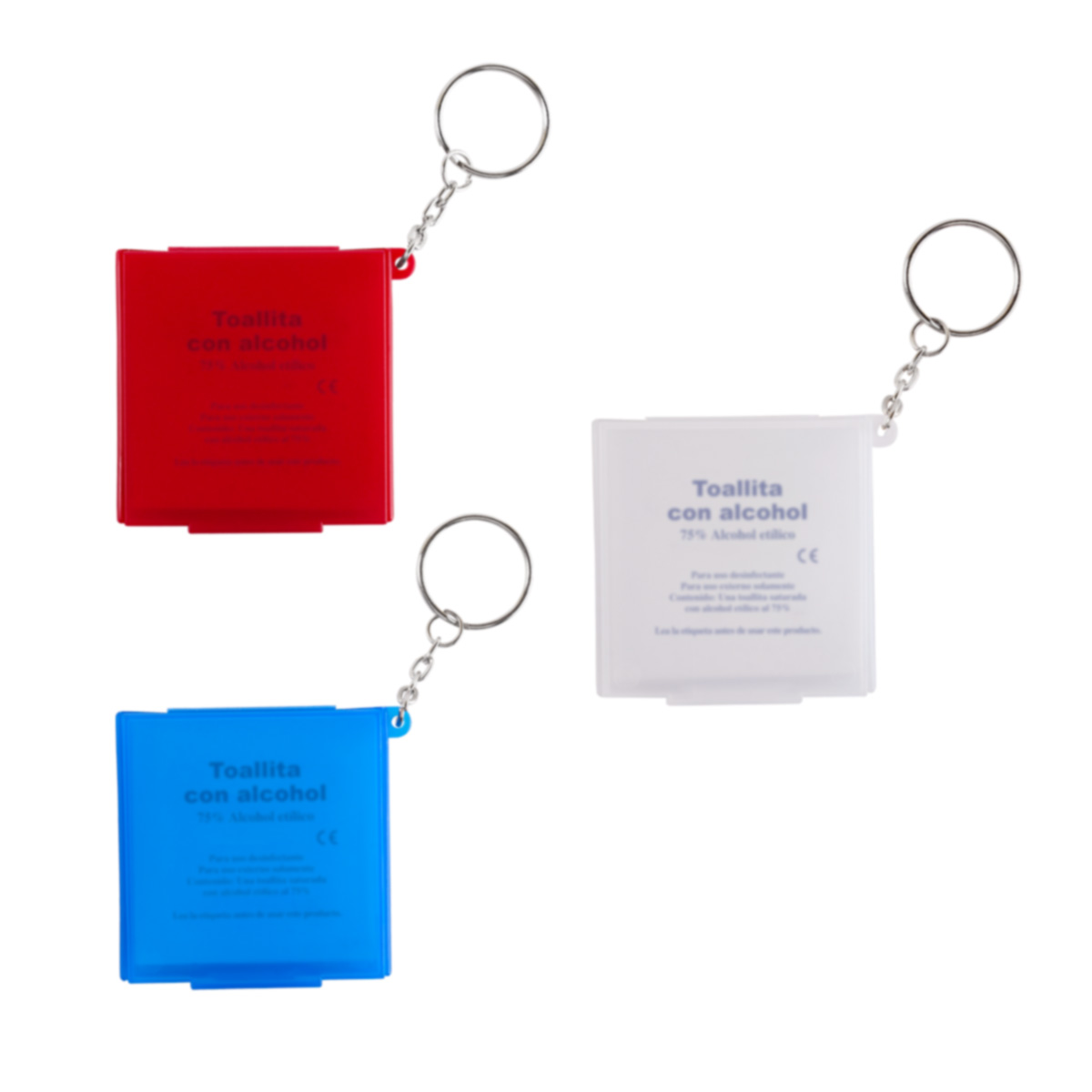 Llavero promocionales con pads de alcohol