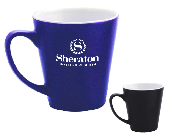 Taza promocionales conica bicolor mate 11 oz tl9749 cobalto