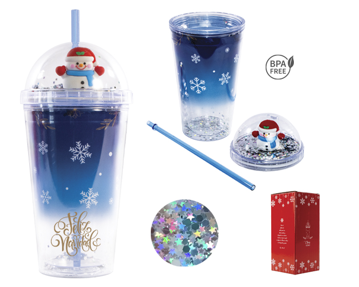 Vaso promocionales de plastico doble pared chris