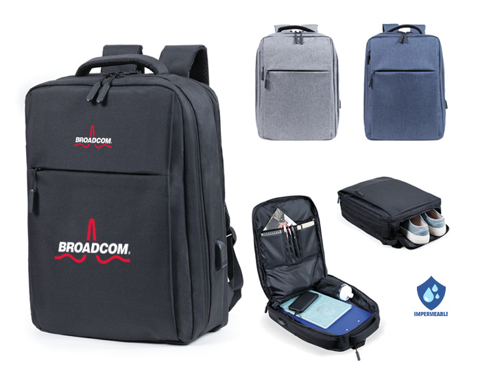 Mochila promocionales backpack porta laptop usb nerd