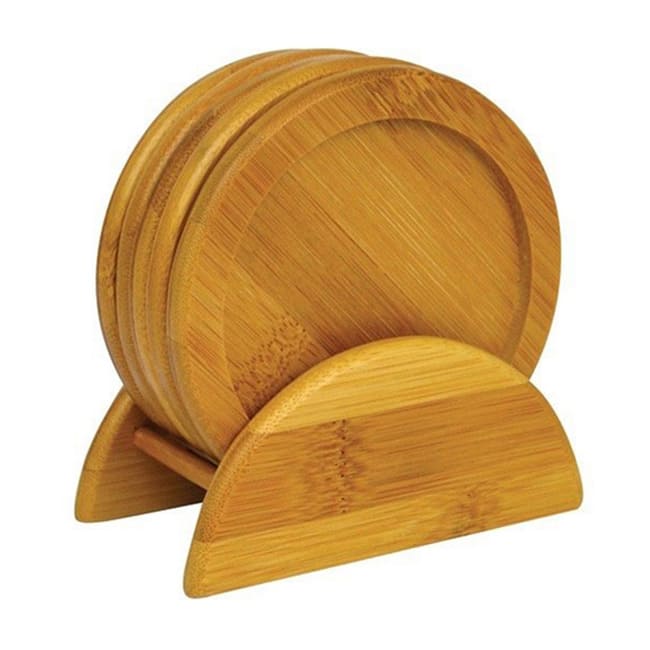 Portavasos set coasters bamboo